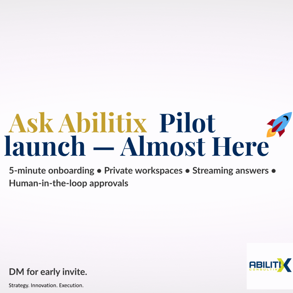 Why Small Teams Struggle to Find Trusted Answers — and How Ask Abilitix Solves It pilot launch linkedin post